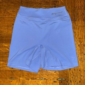 Whitney Simmons x Gymshark light blue shorts